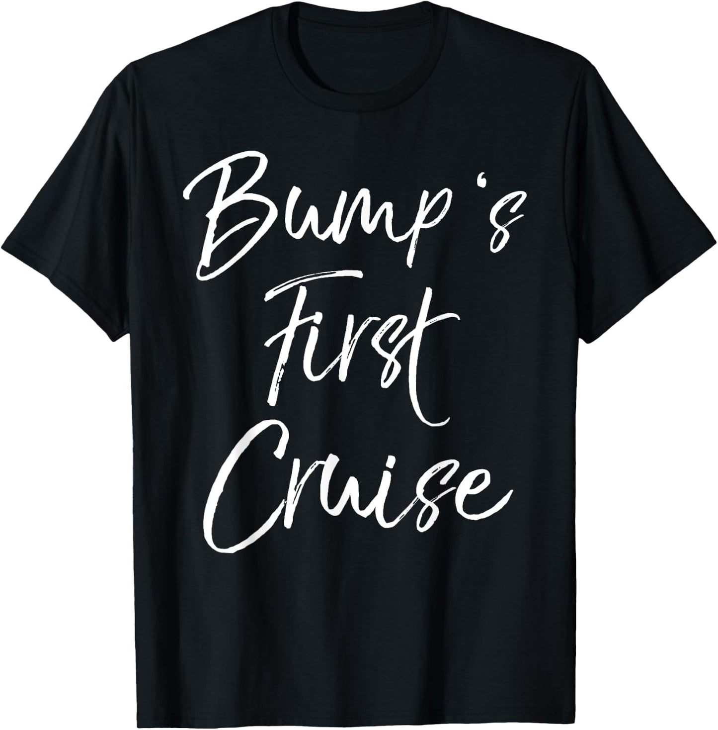 Bump's First Cruise Shirt Funny Pregnancy Shirt Vacation T-Shirt - T-Shirt | Black