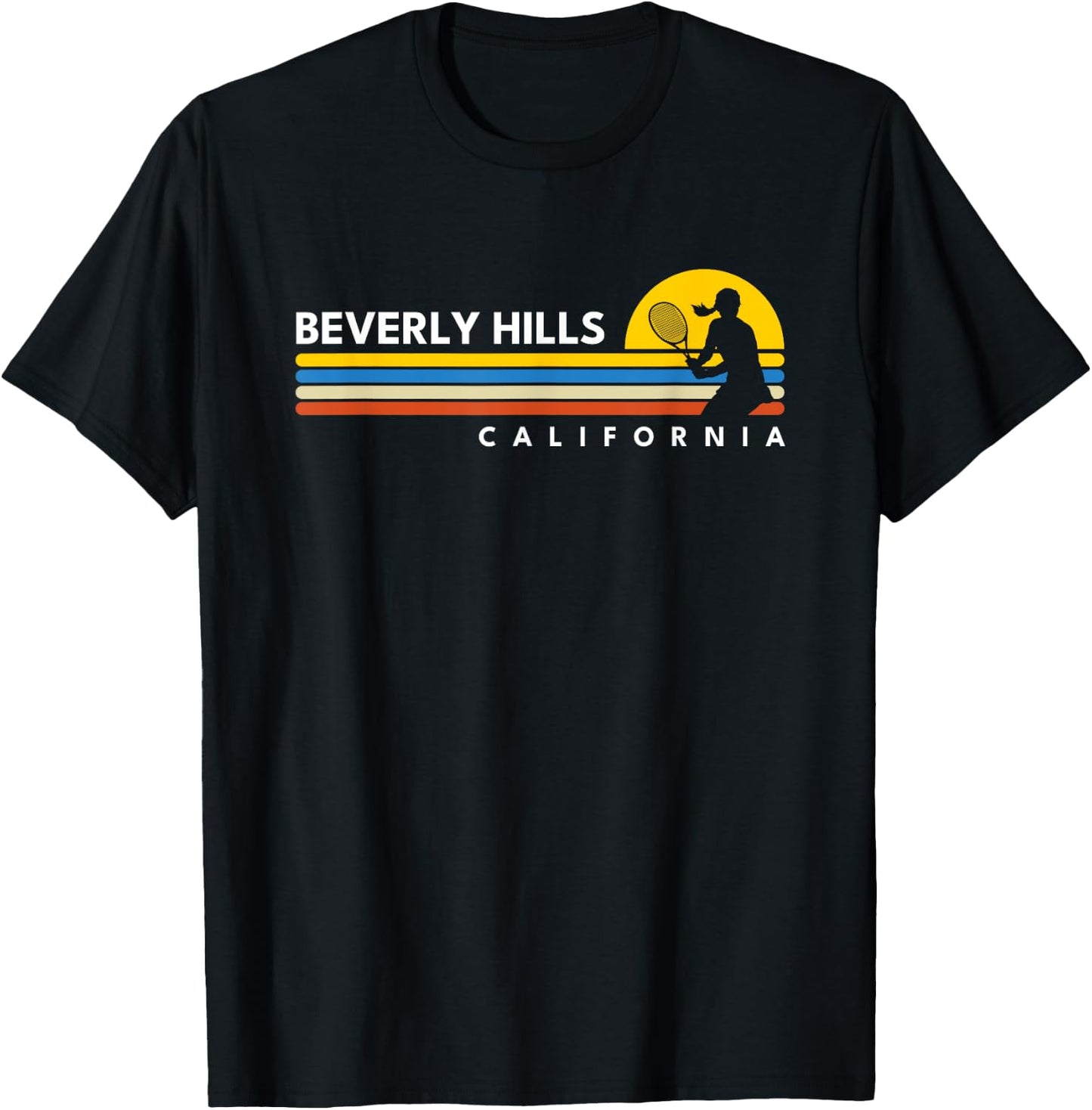 Beverly Hills CA Vintage Retro Souvenirs T-Shirt - T-Shirt | Black