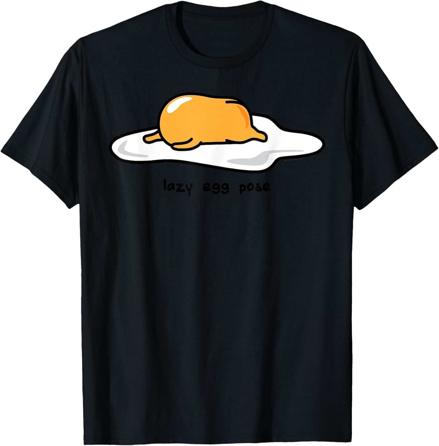 Gudetama The Lazy Egg Yoga Pose Small T-Shirt - T-Shirt | Black