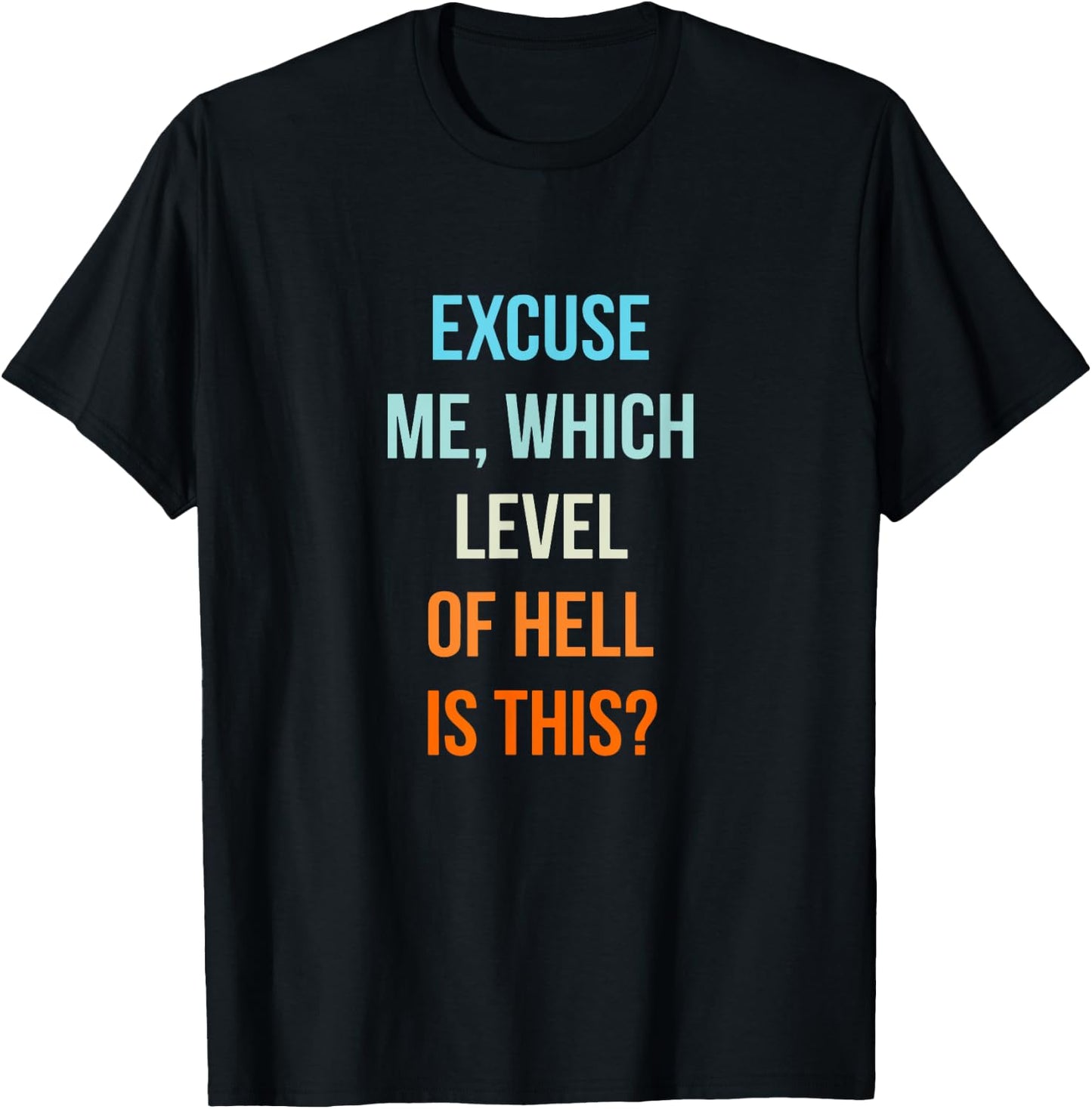 Excuse Me Which Level Of Hell Is This - Sarcastic Antisocial T-Shirt - T-Shirt | Black