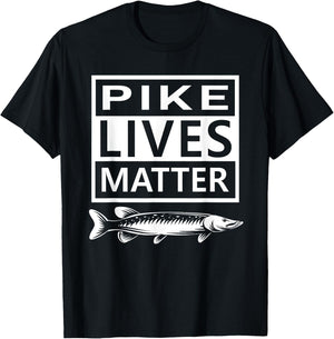 Funny Pike Lives Matter Fishing Men T-Shirt - T-Shirt | Black