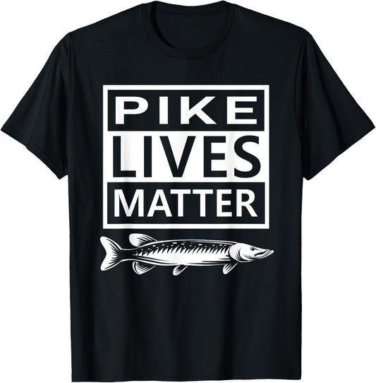 Funny Pike Lives Matter Fishing Men T-Shirt - T-Shirt | Black