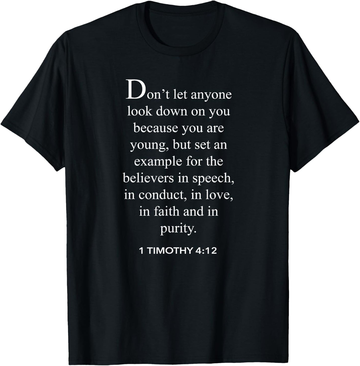 1 Timothy 4:12 Bible Verse Christian T-Shirt - T-Shirt | Black