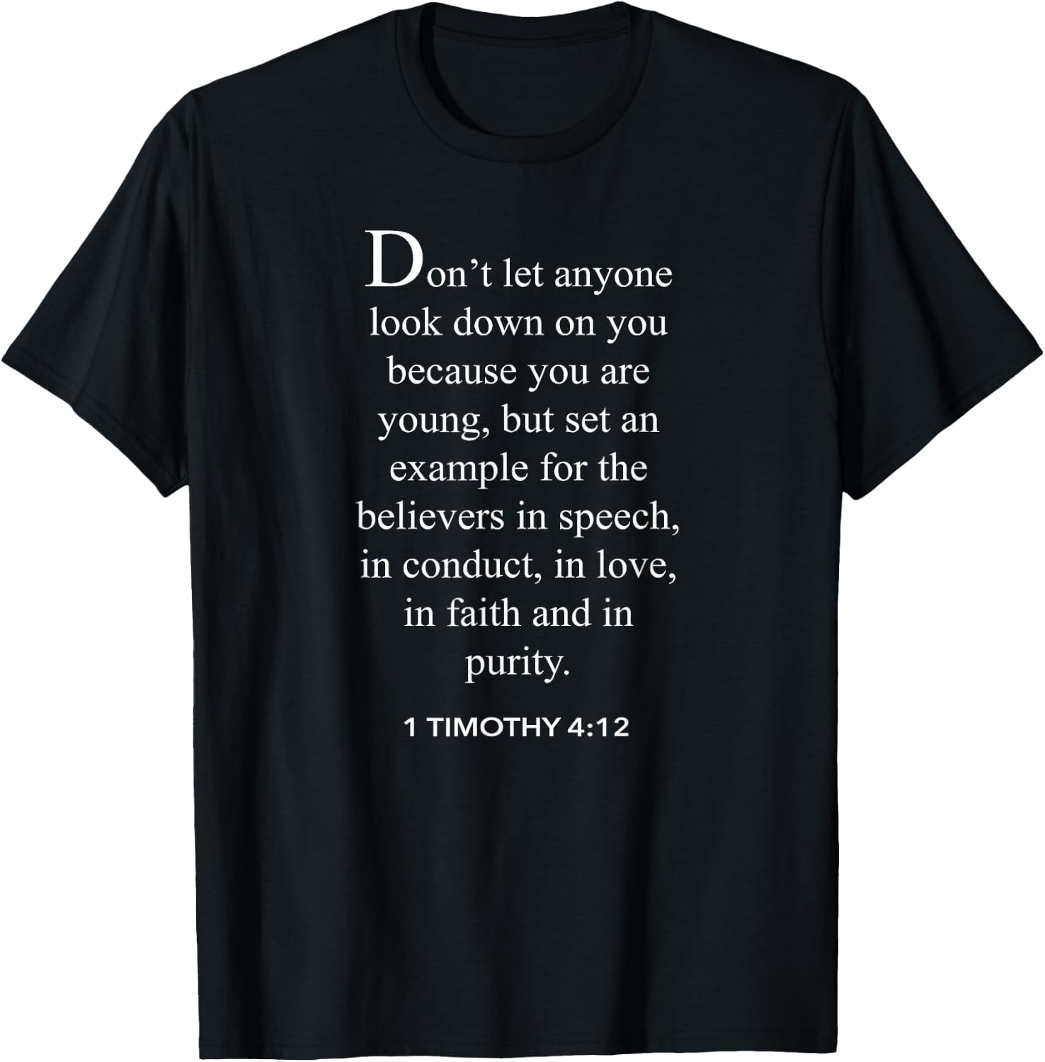 1 Timothy 4:12 Bible Verse Christian T-Shirt - T-Shirt | Black