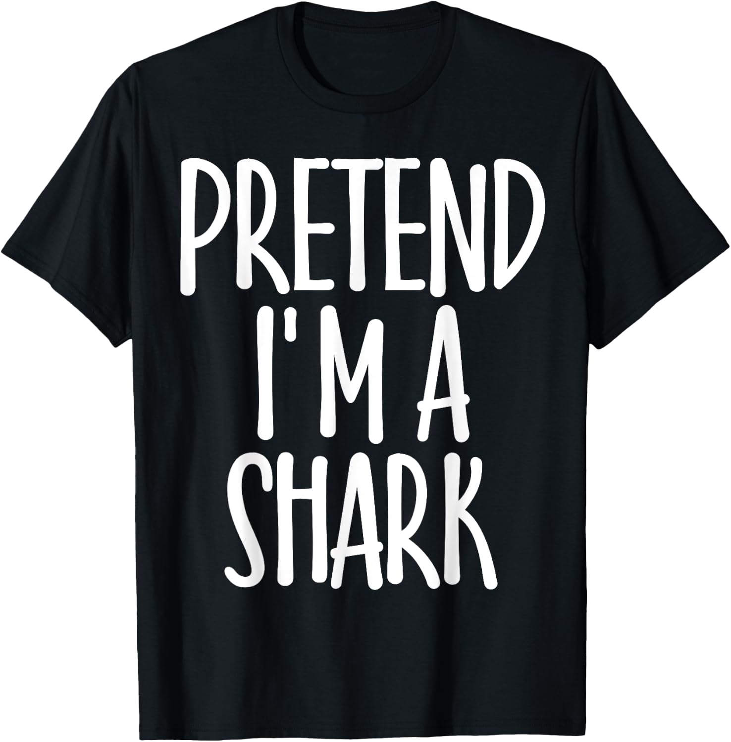 Funny Easy Pretend I'm Shark Costume Gift Cute Halloween T-Shirt - T-Shirt | Black