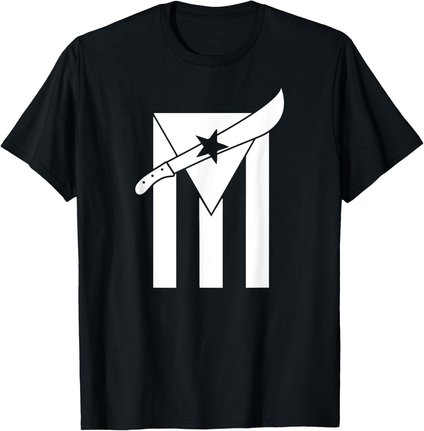 Puerto Rican Nationalist Machetero Flag T-Shirt - T-Shirt | Black