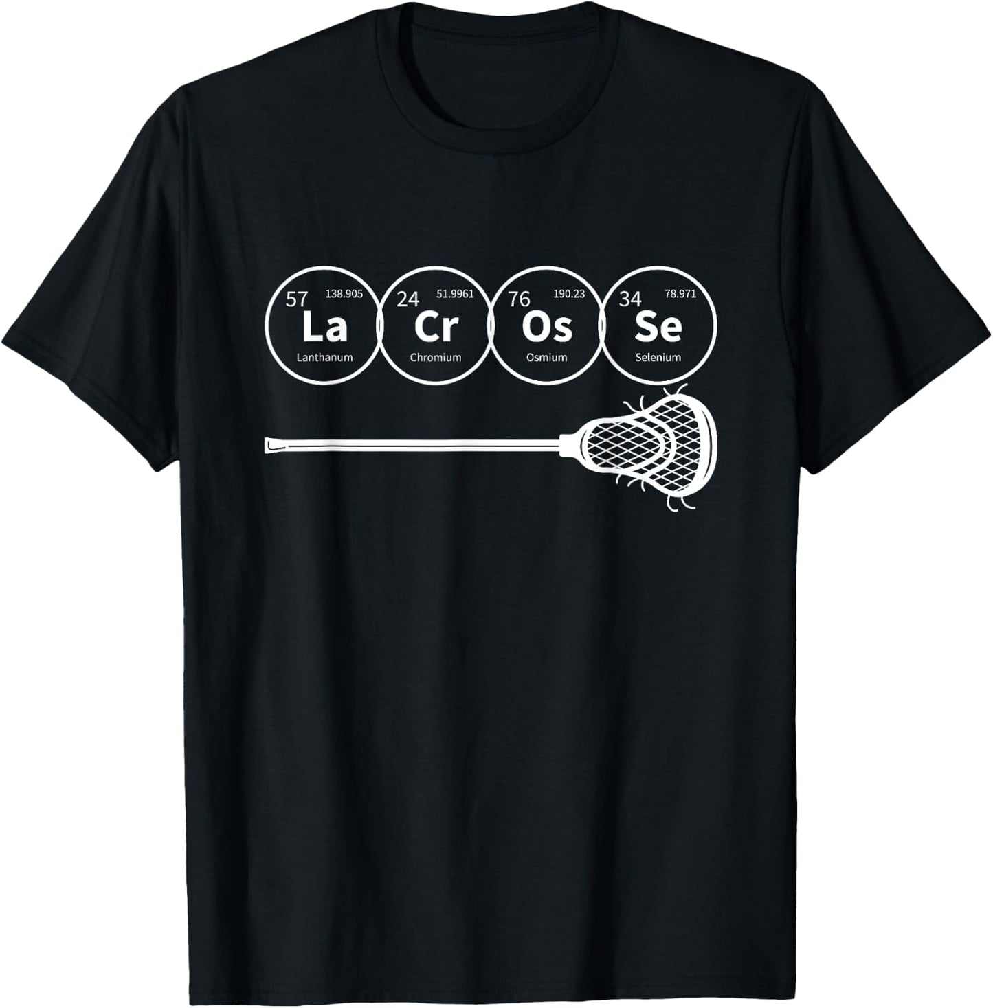 Lacrosse Periodic Table of Elements Chemistry Gift T-Shirt - T-Shirt | Black