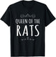 Queen of the Rats Shirt Funny Rat Lover T-Shirt - T-Shirt | Black