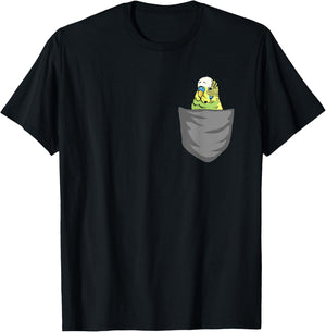 Funny Budgie for a Budgie Lover Budgie Pocket Shirt T-Shirt - T-Shirt | Black