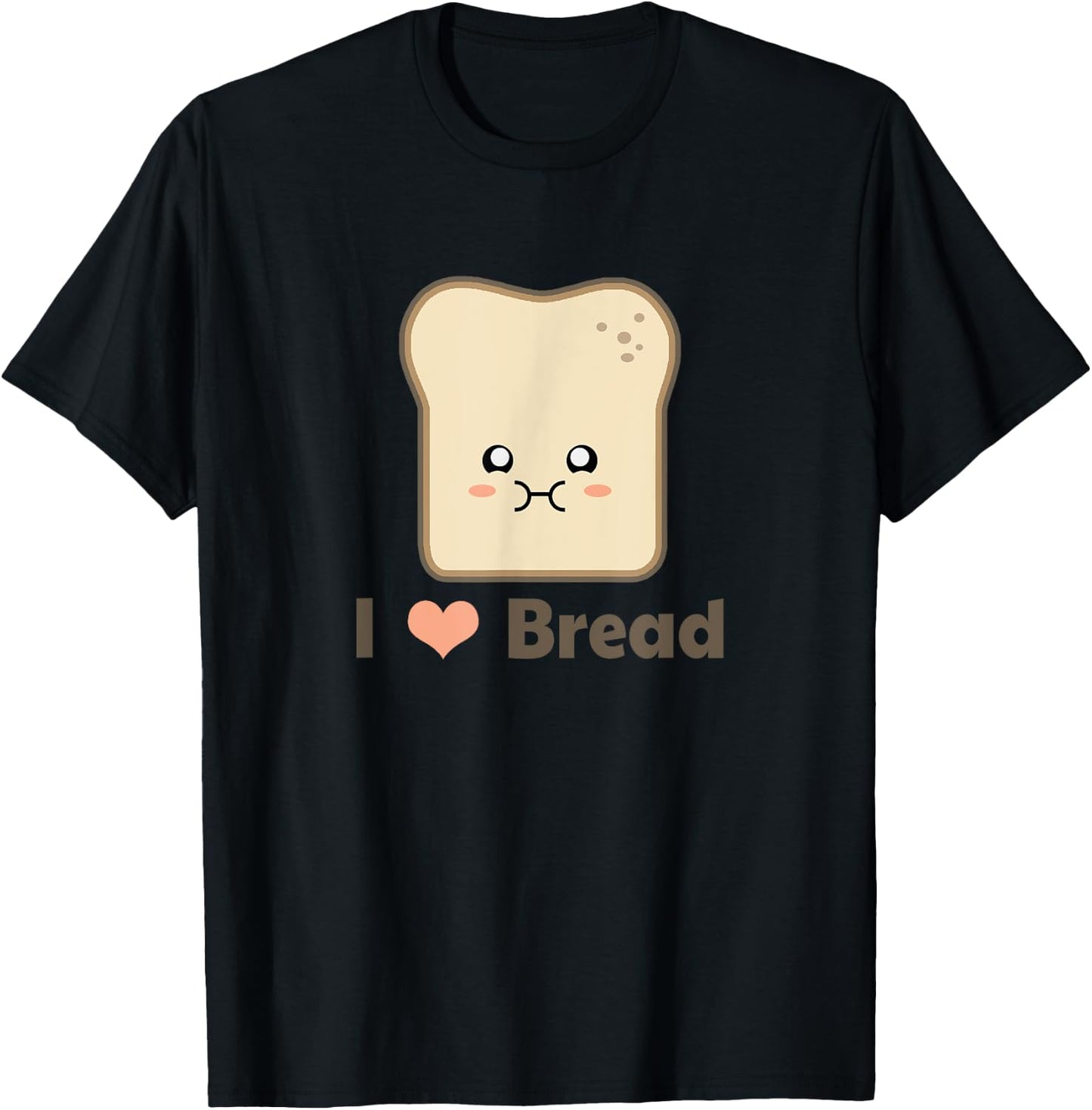 Kawaii I Love Bread T-Shirt - T-Shirt | Black