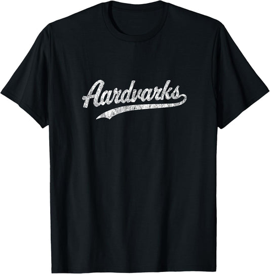 Aardvarks T Shirt Vintage Sports Name Design T-Shirt - T-Shirt | Black