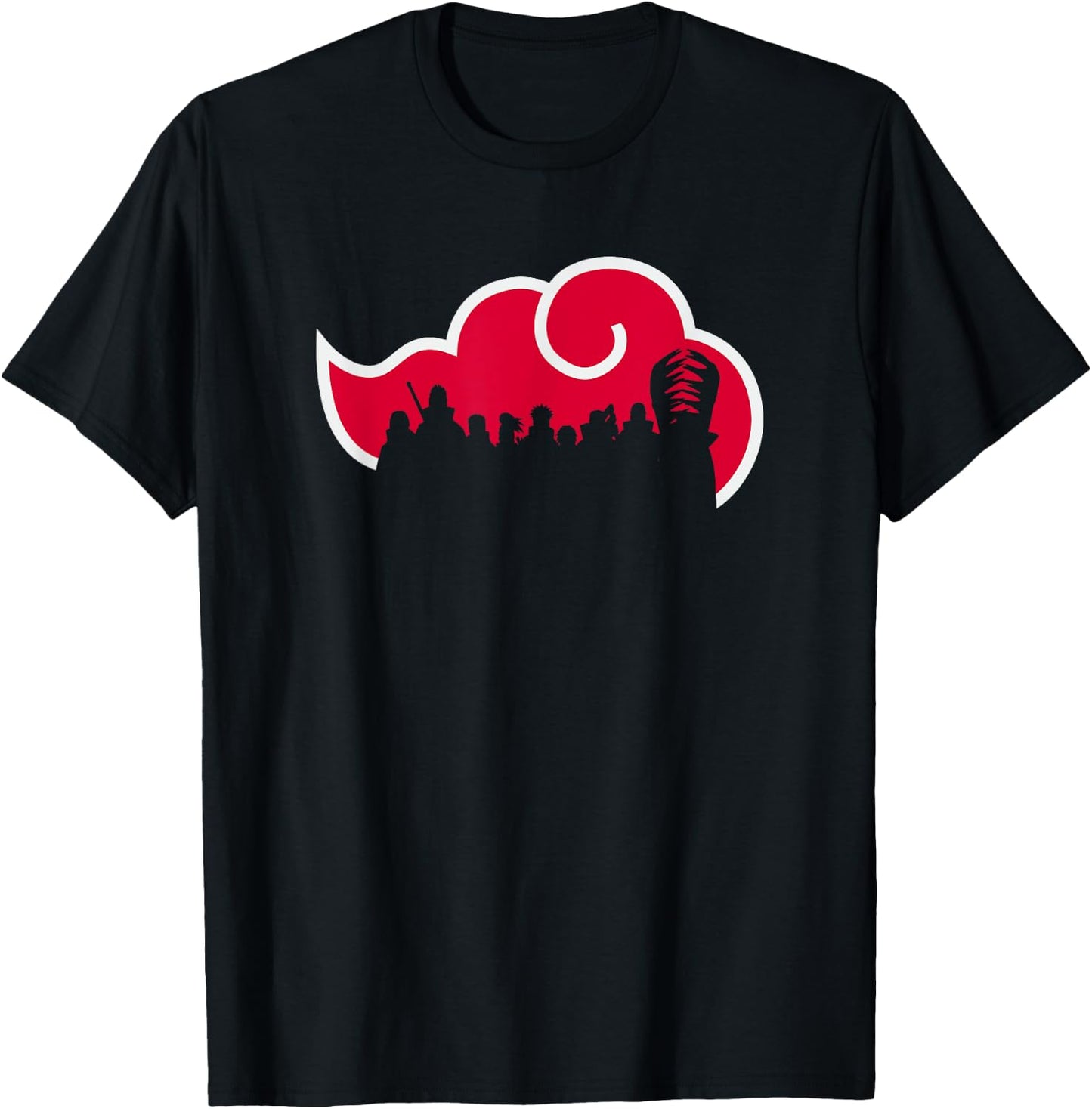 Naruto Shippuden Akatsuki Silhouette Anime T-Shirt - T-Shirt | Black
