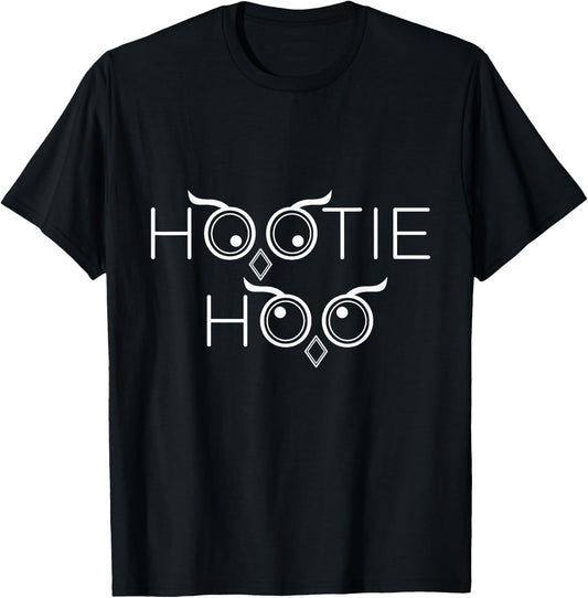 Funny Owl Shirts Hootie Hoo Owl - Blue, , Short Sleeve, Fitted, Adult, Cotton 60% Polyester 40% T-Shirt - T-Shirt | Black