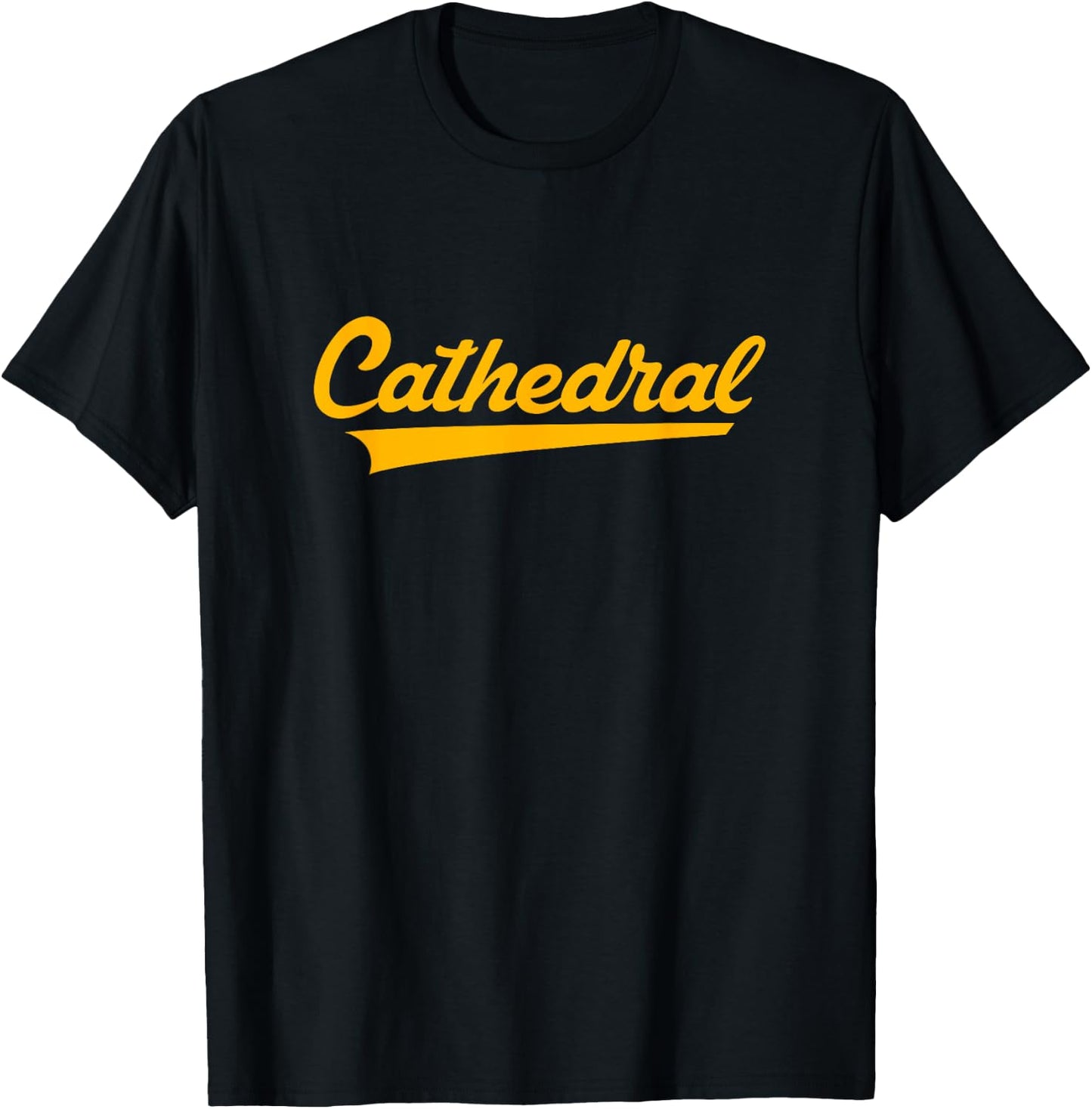 Cathedral High School Vintage Swoosh T-Shirt - T-Shirt | Black