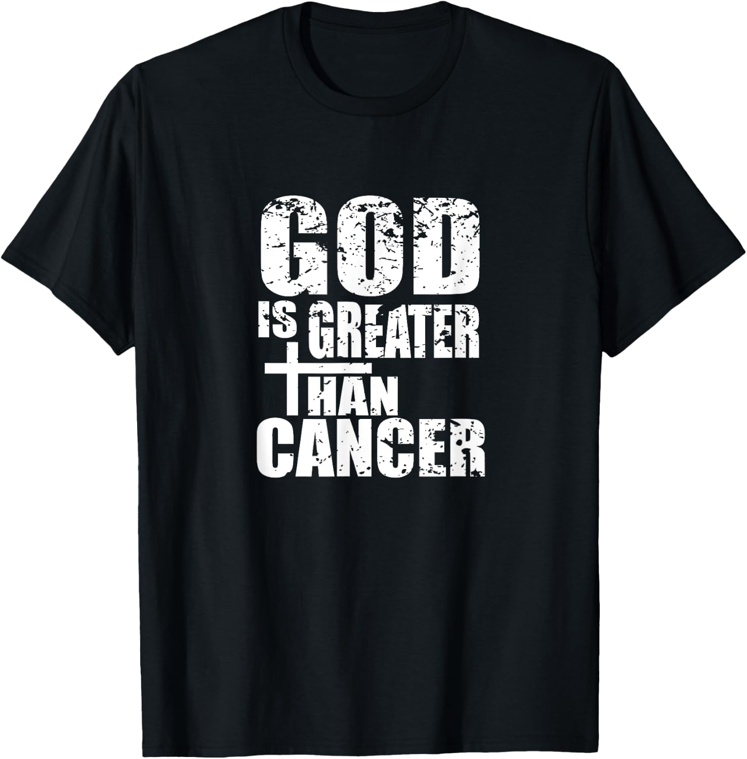 Christian Cancer Survivor - God Is Greater Than Cancer Shirt T-Shirt - T-Shirt | Black