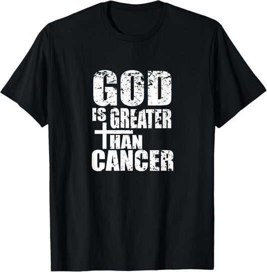 Christian Cancer Survivor - God Is Greater Than Cancer Shirt T-Shirt - T-Shirt | Black