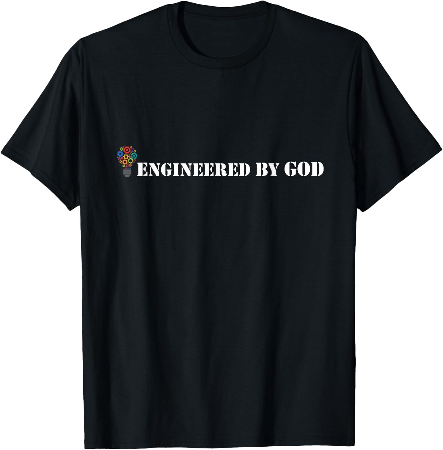 Engineered By God Design Christian Creation T-Shirt - T-Shirt | Black