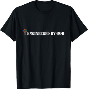 Engineered By God Design Christian Creation T-Shirt - T-Shirt | Black