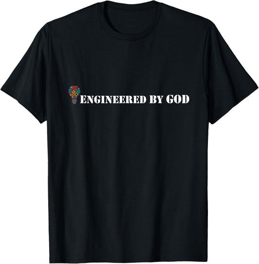 Engineered By God Design Christian Creation T-Shirt - T-Shirt | Black