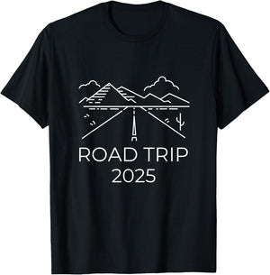 Road Trip Travel Souvenir 2025 Camper Hiking Family Vacation T-Shirt - T-Shirt | Black