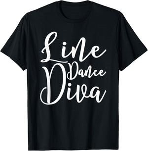 Line Dance Diva . Cute Line Dance Shirt Gift T-Shirt - T-Shirt | Black