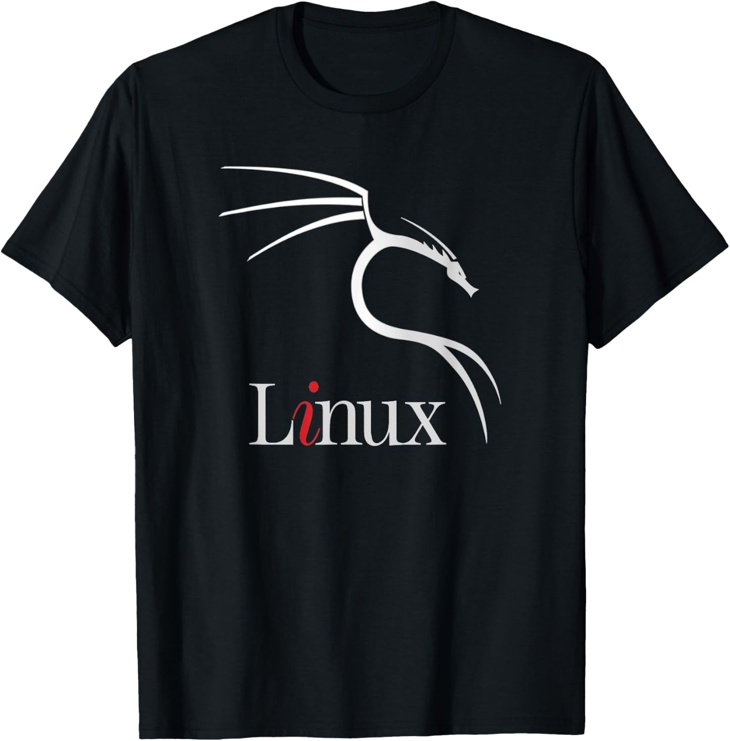 Kali Linux tagline w/ White Dragon OpenSource Os T-Shirt - T-Shirt | Black