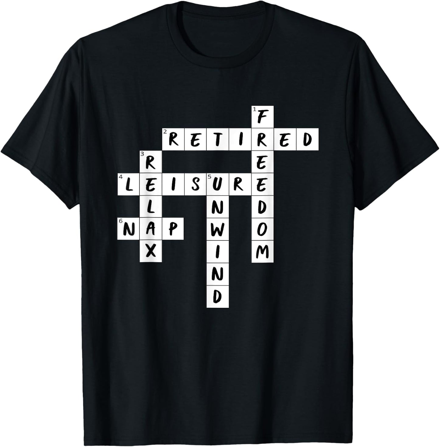 Retirement Crossword Puzzle T-Shirt - T-Shirt | Black