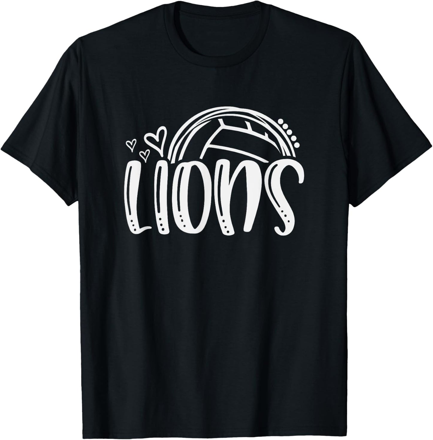 Volleyball Lions School Sports Fan Team Spirit T-Shirt - T-Shirt | Black