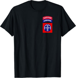82nd Airborne Shirt - 82nd Airborne Sapper "Classic" T-Shirt - T-Shirt | Black