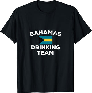 Bahamas Drinking Team Flag Island Beach Funny Beer Party Men Women T-Shirt - T-Shirt | Black