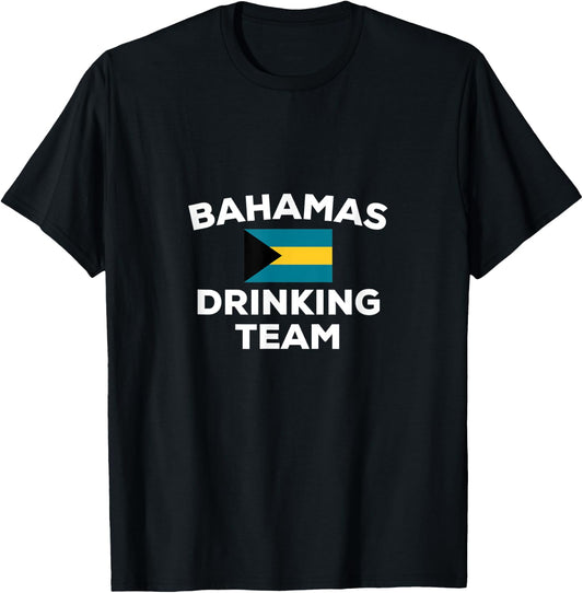 Bahamas Drinking Team Flag Island Beach Funny Beer Party Men Women T-Shirt - T-Shirt | Black