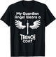 My Guardian Angel Wears a Trench Coat Funny Graphic T-Shirt - T-Shirt | Black
