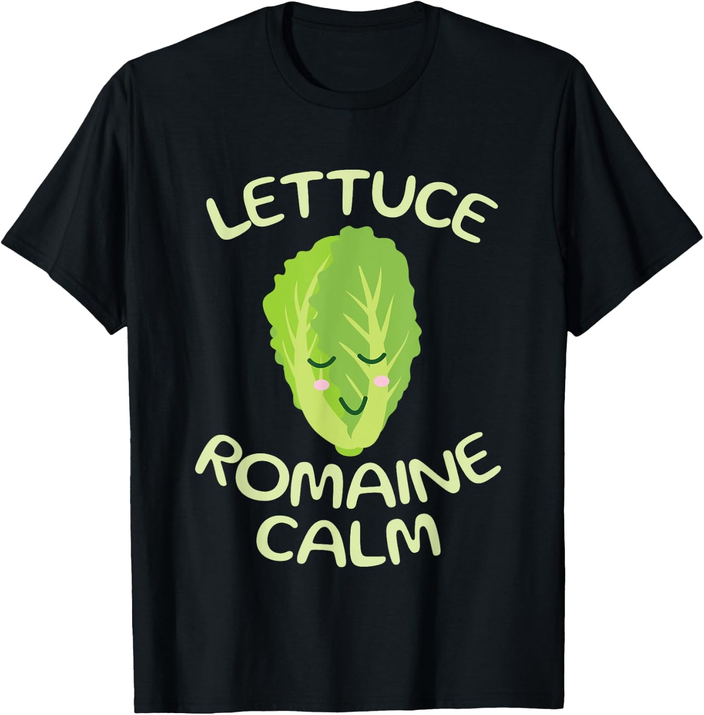 Vegan Vegetarian Unique Gifts Apparel Vegan Lettuce Romaine Calm Funny Vegetarian Vegetables Yoga T-Shirt - T-Shirt | Black