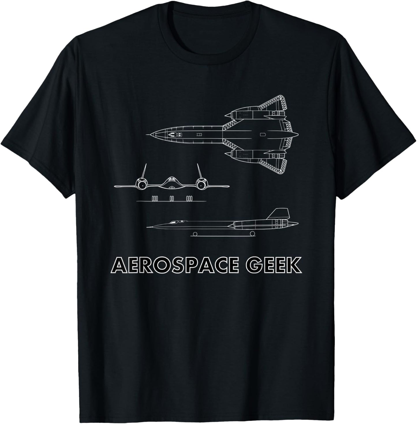 Aerospace Geek Lockheed SR-71A Gift T-Shirt - T-Shirt | Black