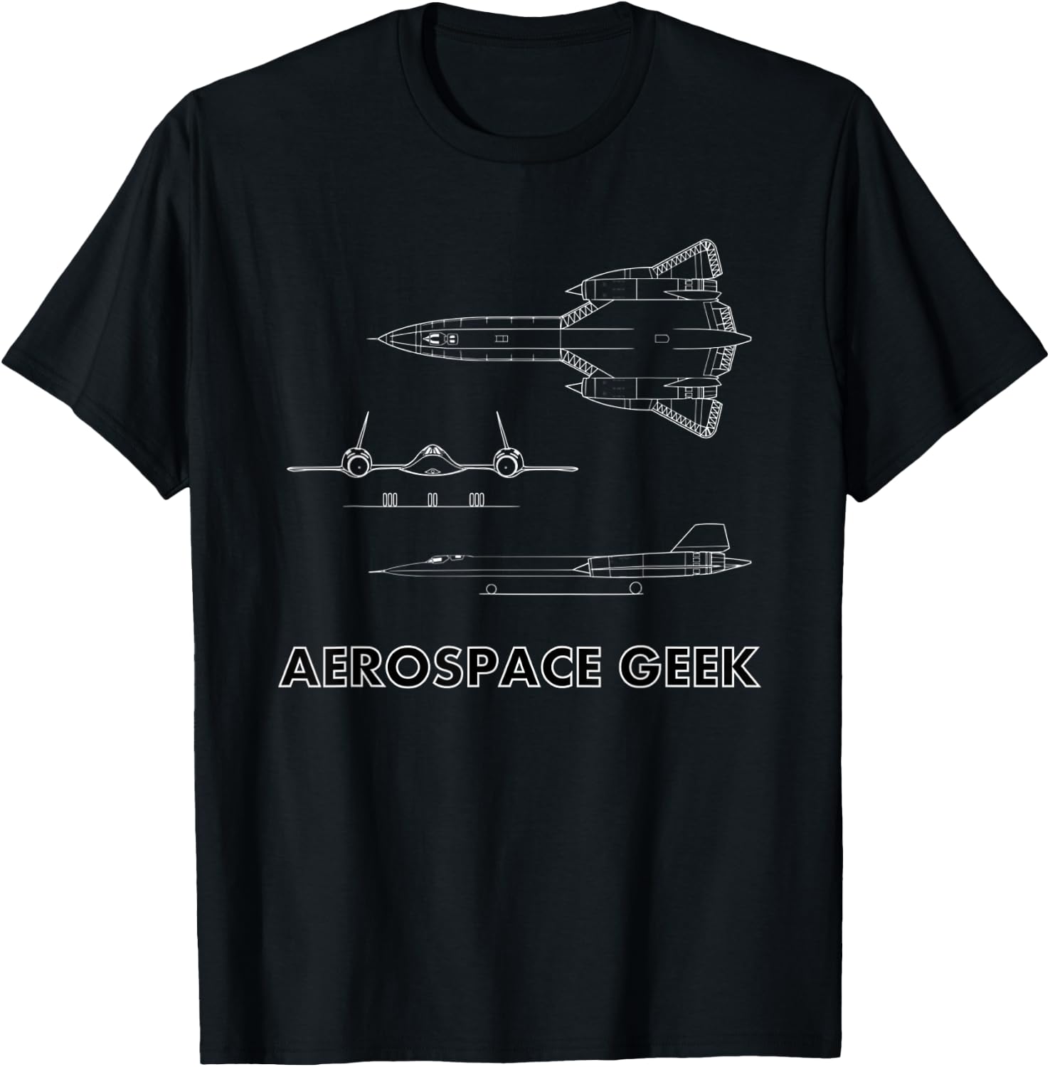 Aerospace Geek Lockheed SR-71A Gift T-Shirt - T-Shirt | Black