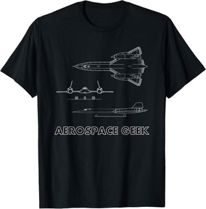 Aerospace Geek Lockheed SR-71A Gift T-Shirt - T-Shirt | Black