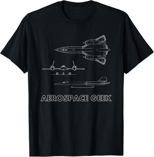 Aerospace Geek Lockheed SR-71A Gift T-Shirt - T-Shirt | Black