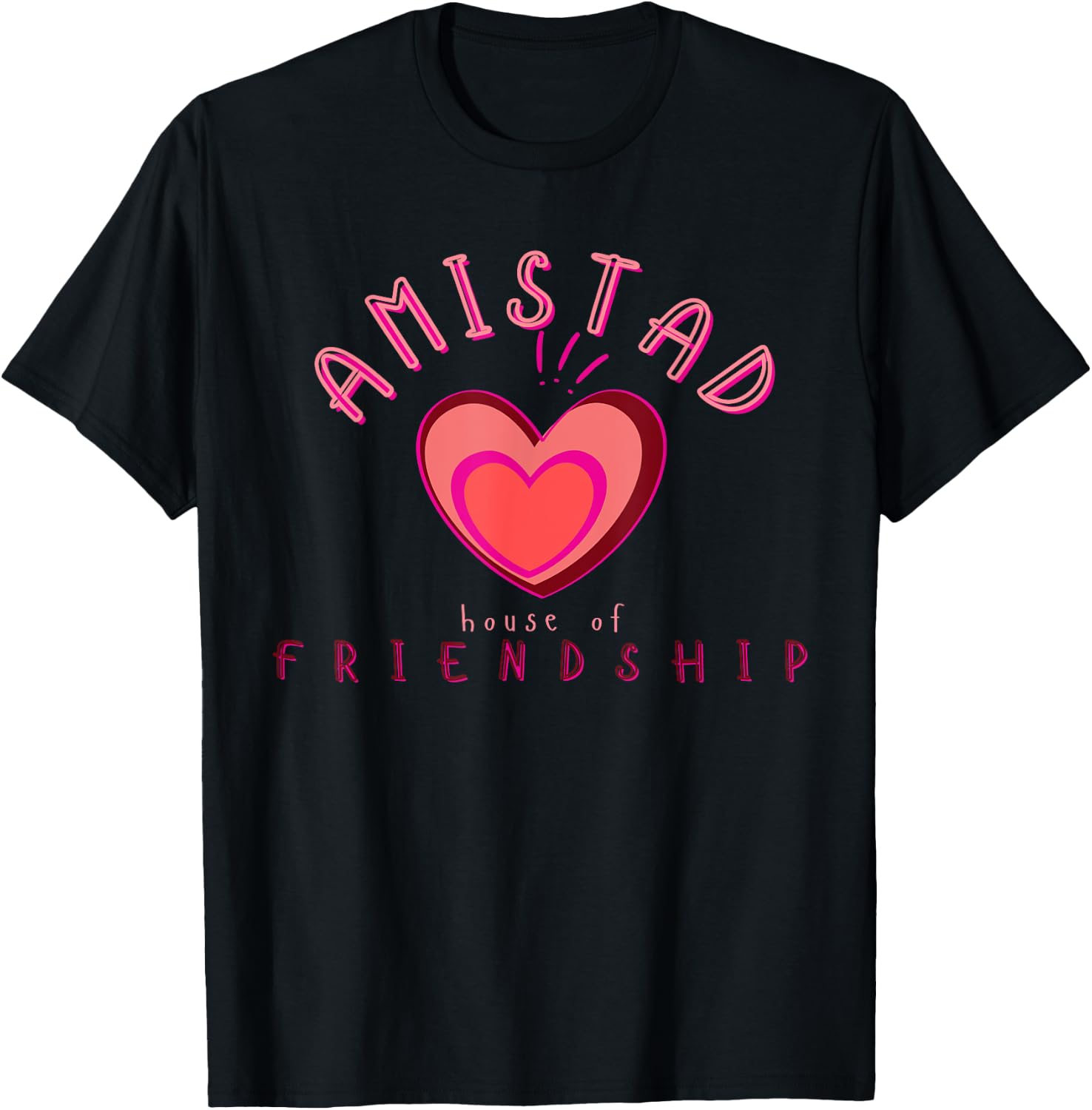 AMISTAD BIG HEART, House of Friendship, RCA Friendly Sprit T-Shirt - T-Shirt | Black
