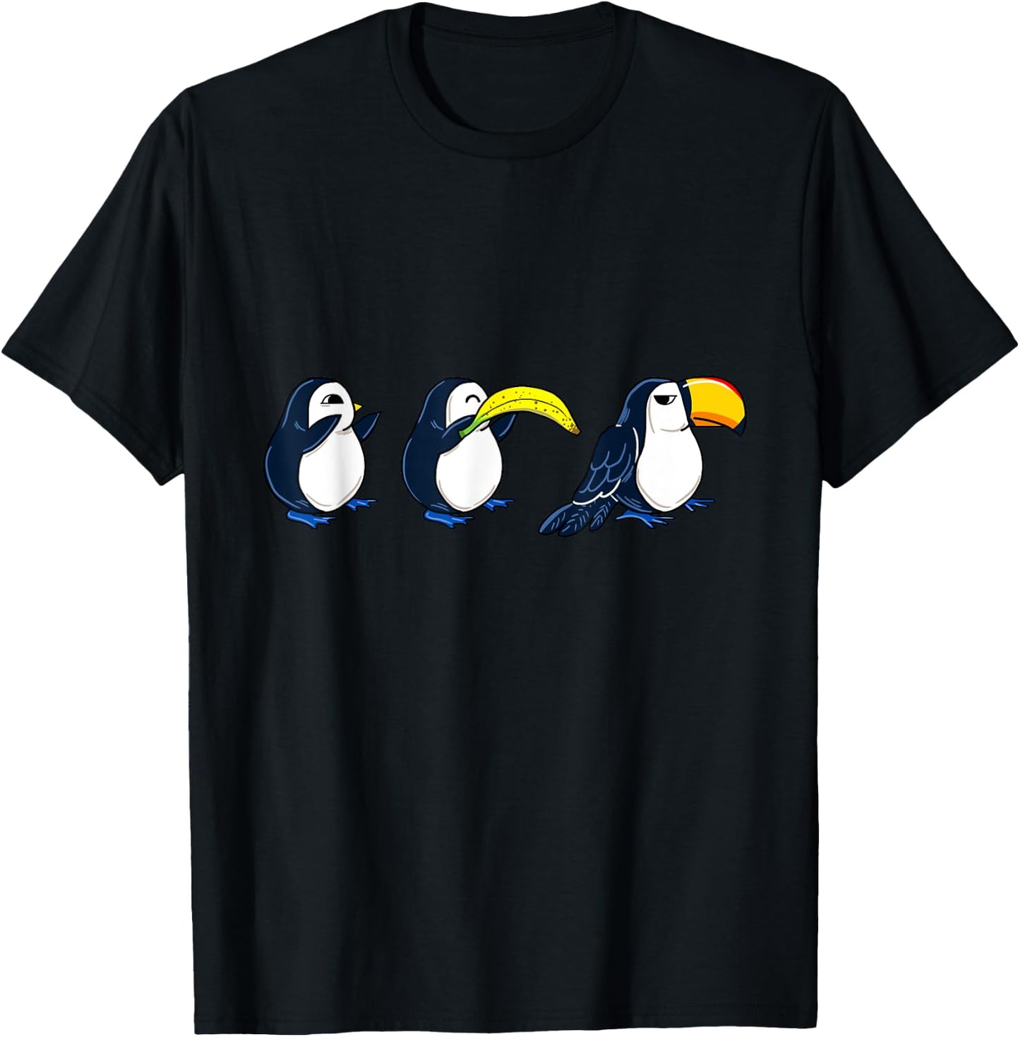 Bird Banana Toucan Funny Animal Puns Joke Humor Memes Gift T-Shirt - T-Shirt | Black