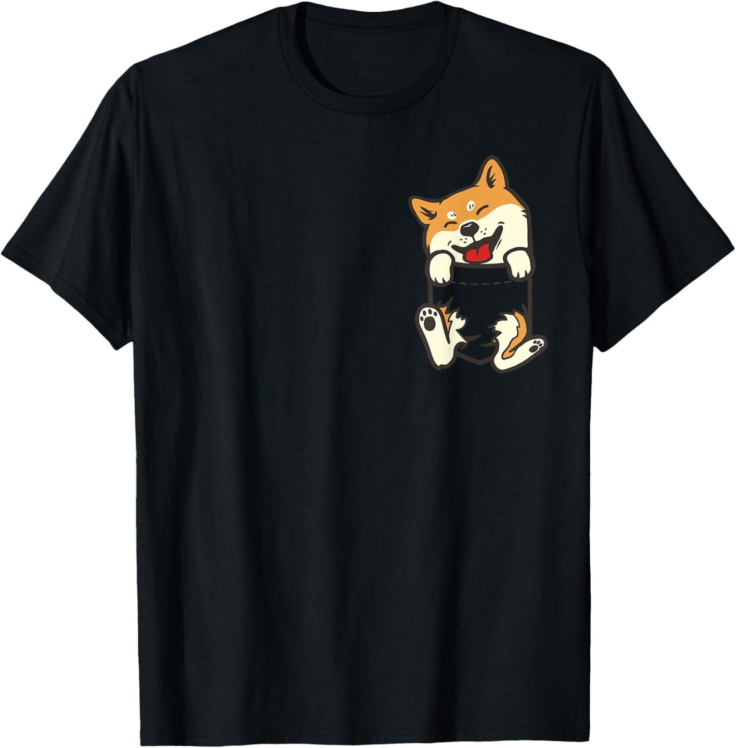Pocket Shiba Inu Feet Cute Doge Akita Dog Lover Owner Gift Women Kids T-Shirt - T-Shirt | Black