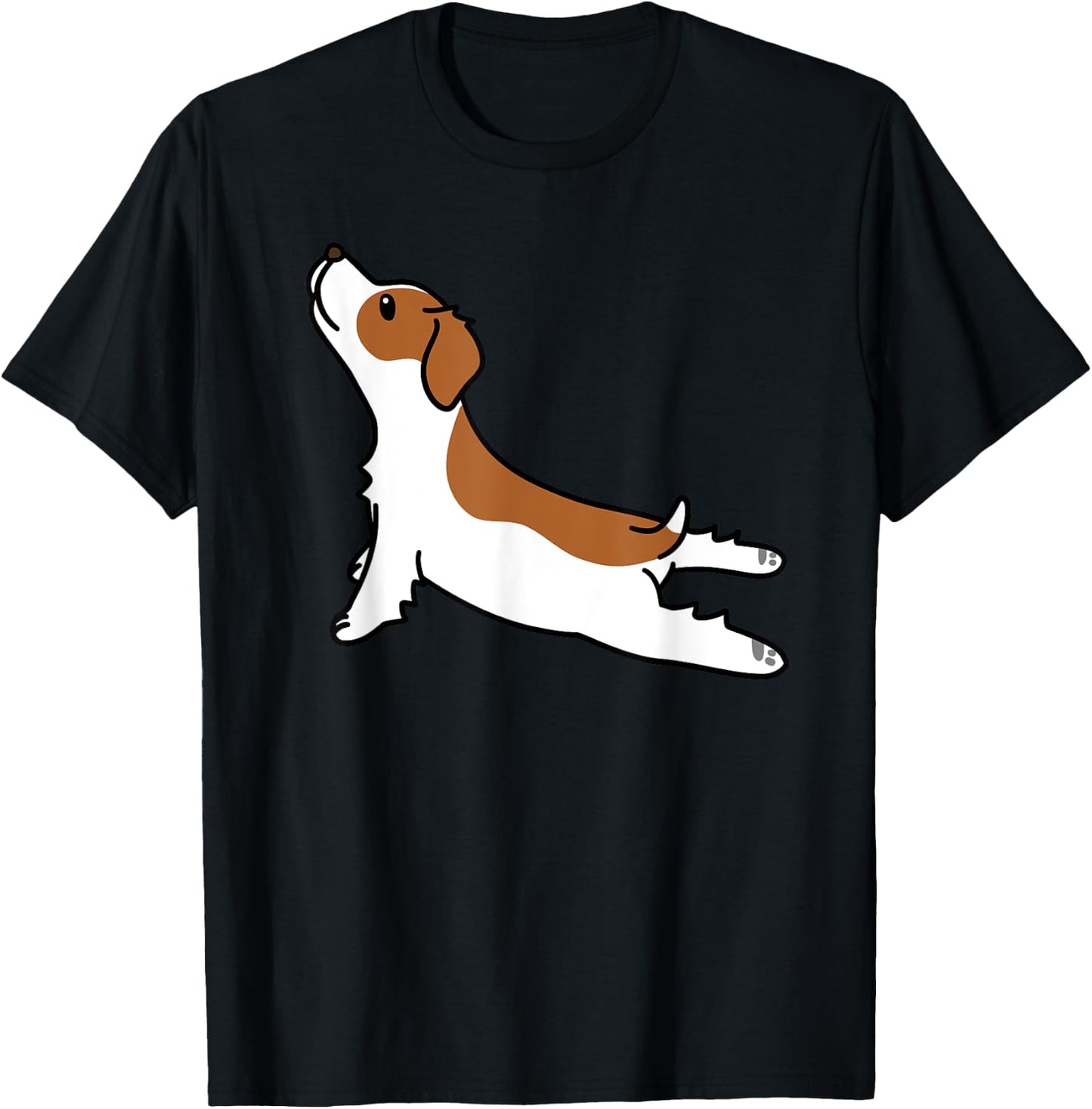 Epagneul Breton Yoga Pose Funny Dog Gift T-Shirt - T-Shirt | Black