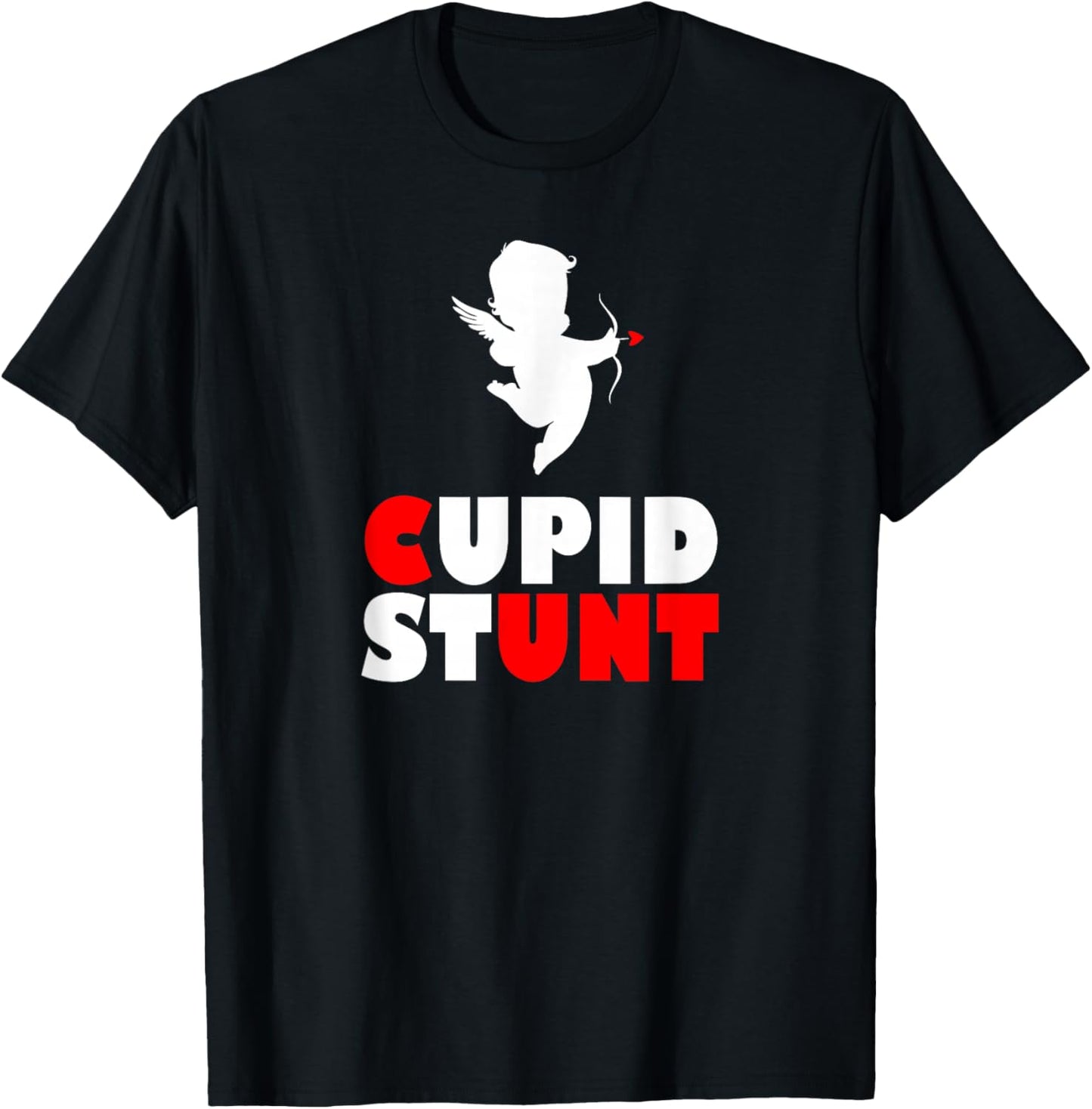 Cupid Stunt Bold Humor Sarcastic Design Anti Valentines Day T-Shirt - T-Shirt | Black