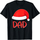 Dad Santa Hat Matching Family Christmas Dad T-Shirt - T-Shirt | Black