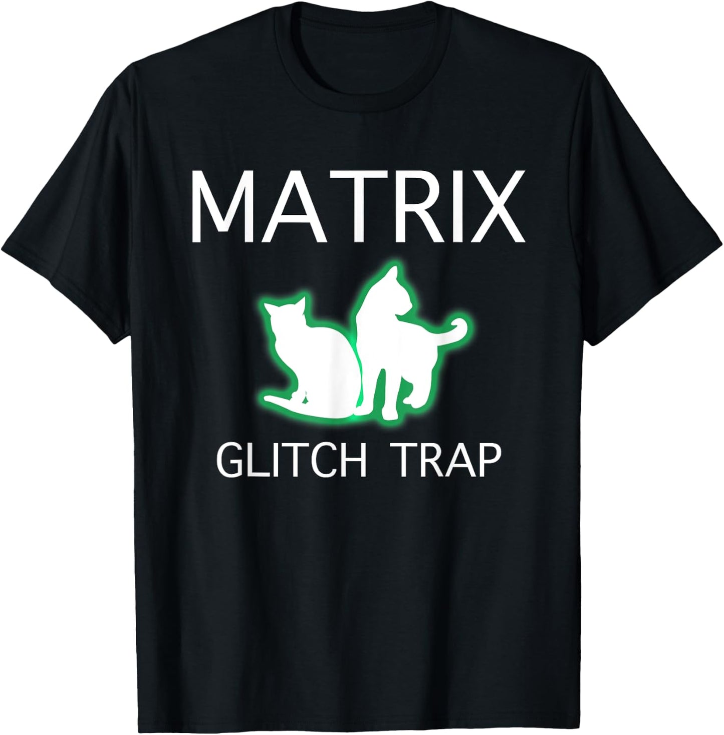 Cat Glitch Trap in Matrix Women T-Shirt - T-Shirt | Black