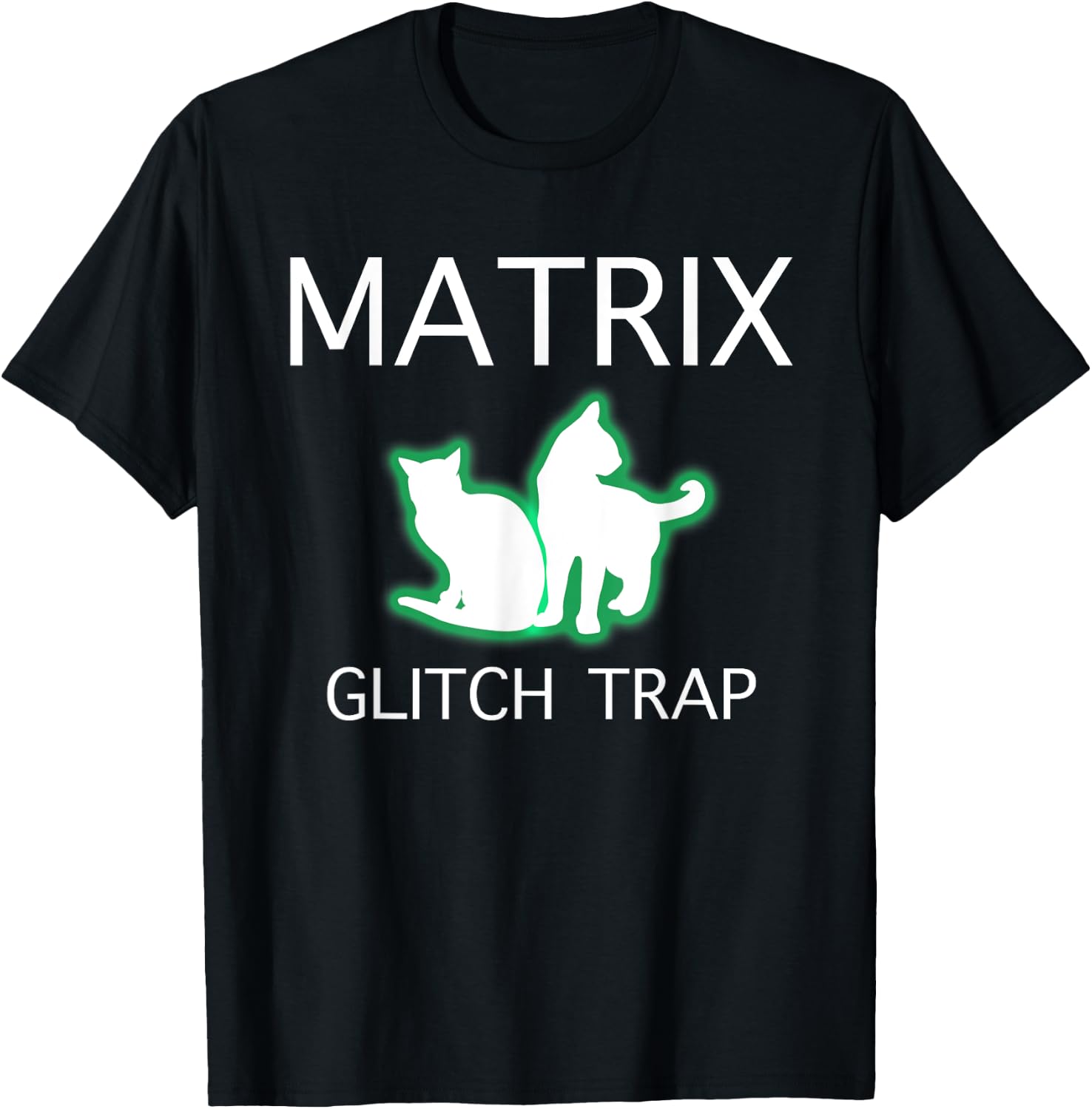 Cat Glitch Trap in Matrix Women T-Shirt - T-Shirt | Black