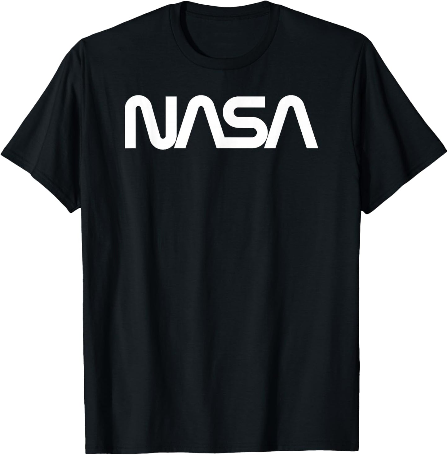 NASA Worm Logo White Vintage Space Exploration T-Shirt - T-Shirt | Black