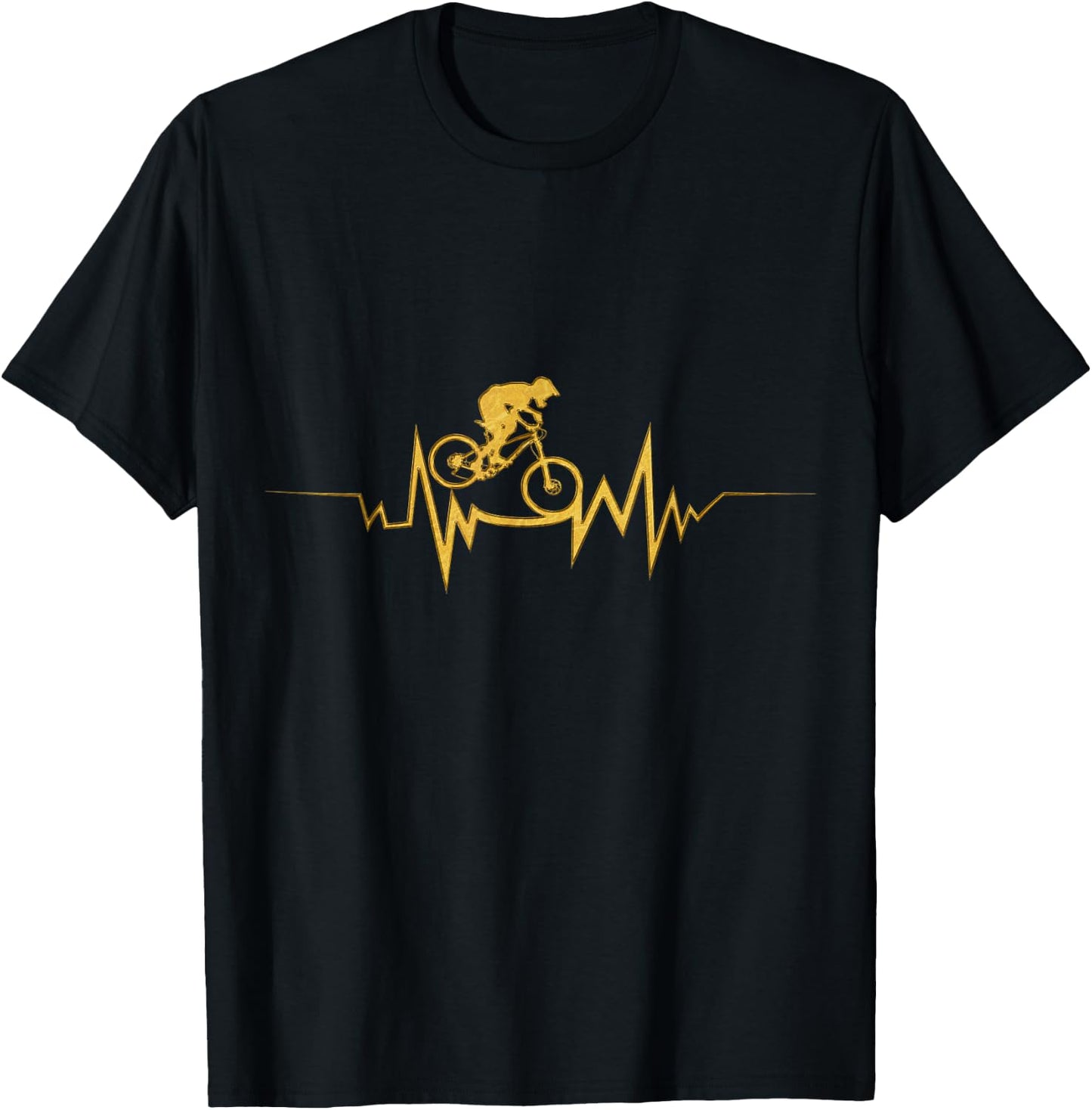 Mountain Bike Heartbeat Cool Quote For Bike fans T-Shirt - T-Shirt | Black