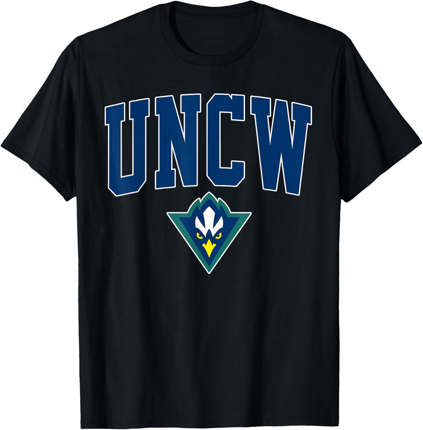 UNCW Arch Vintage Retro College Sports Design Men Women T-Shirt - T-Shirt | Black
