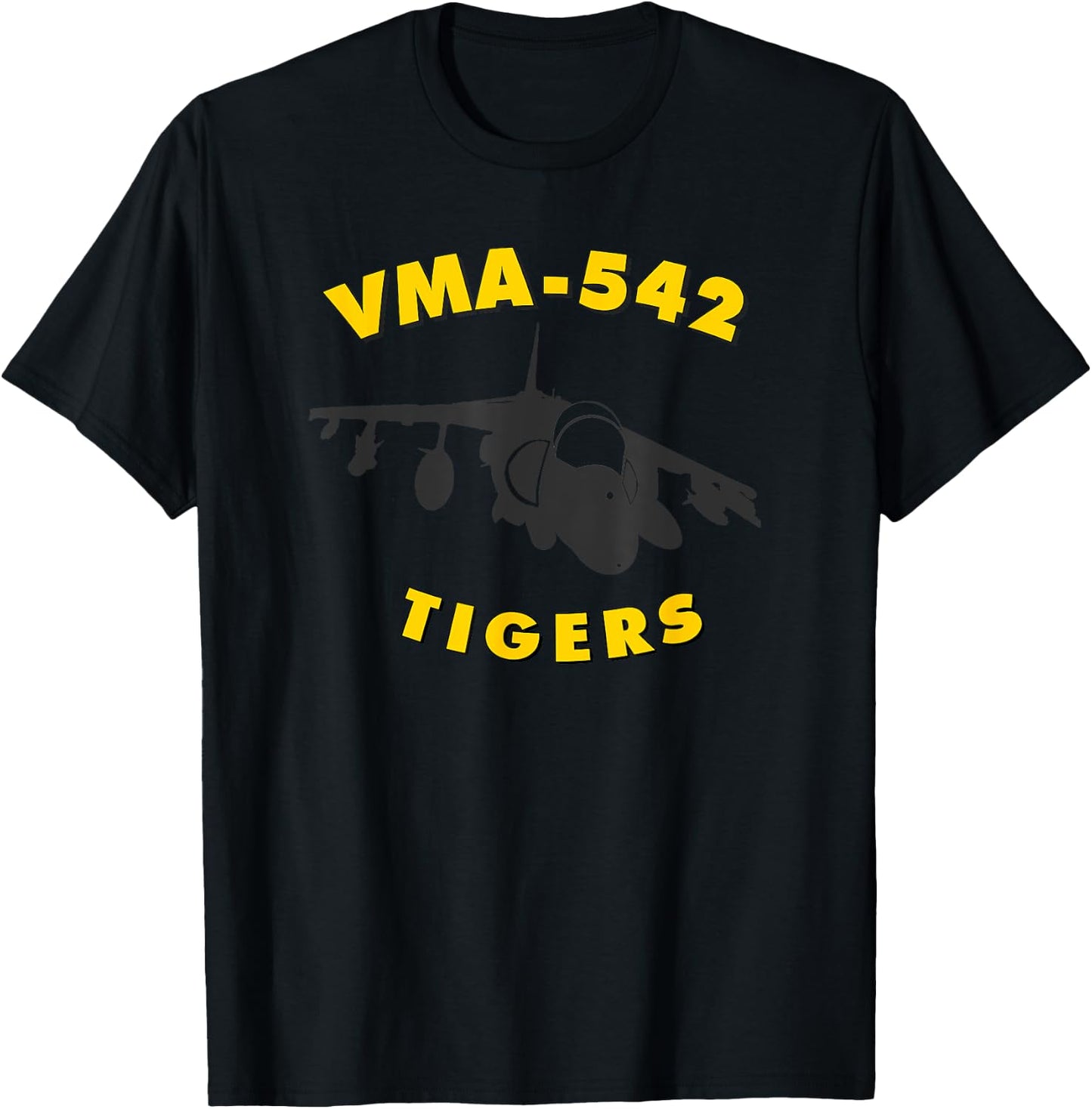 VMA-542 Tigers Attack Squadron AV-8B Harrier T-Shirt - T-Shirt | Black