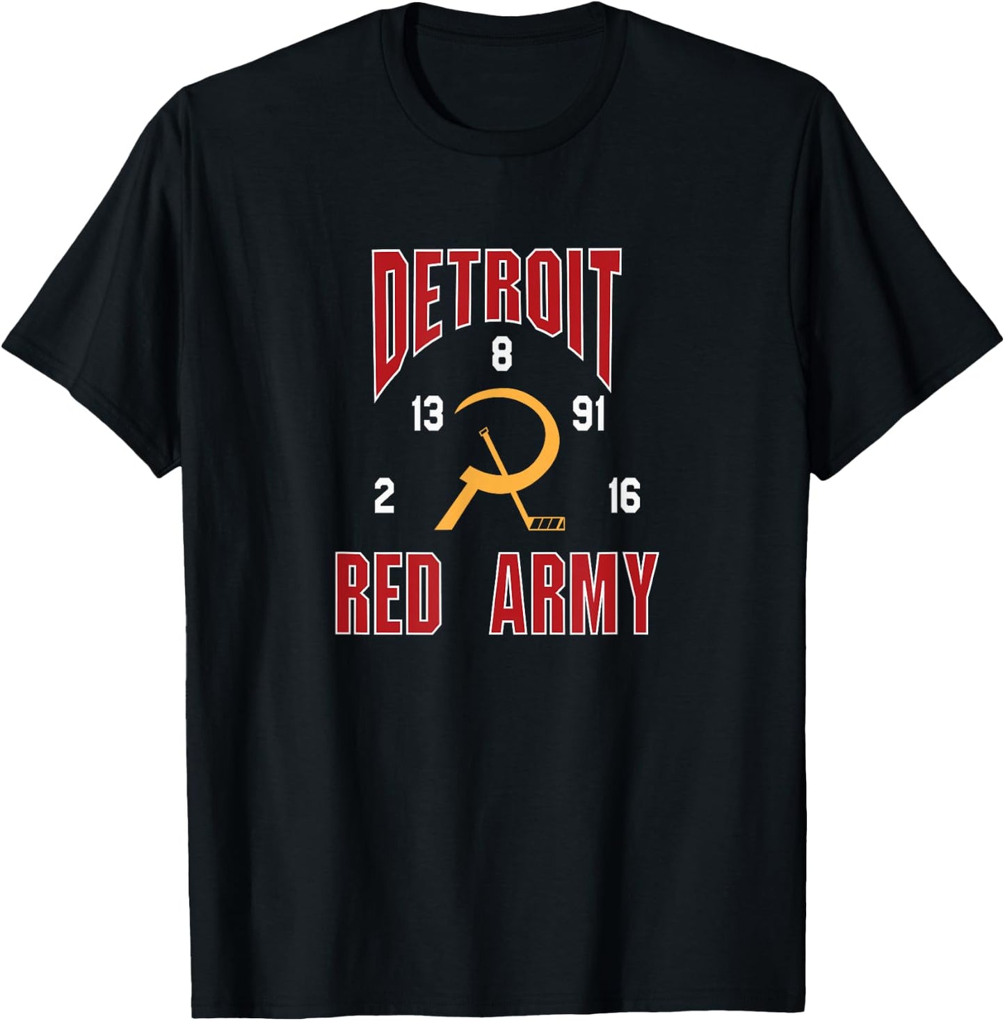 Detroit Red Army Russian 5 Hockey Fan Shirt T-Shirt - T-Shirt | Black